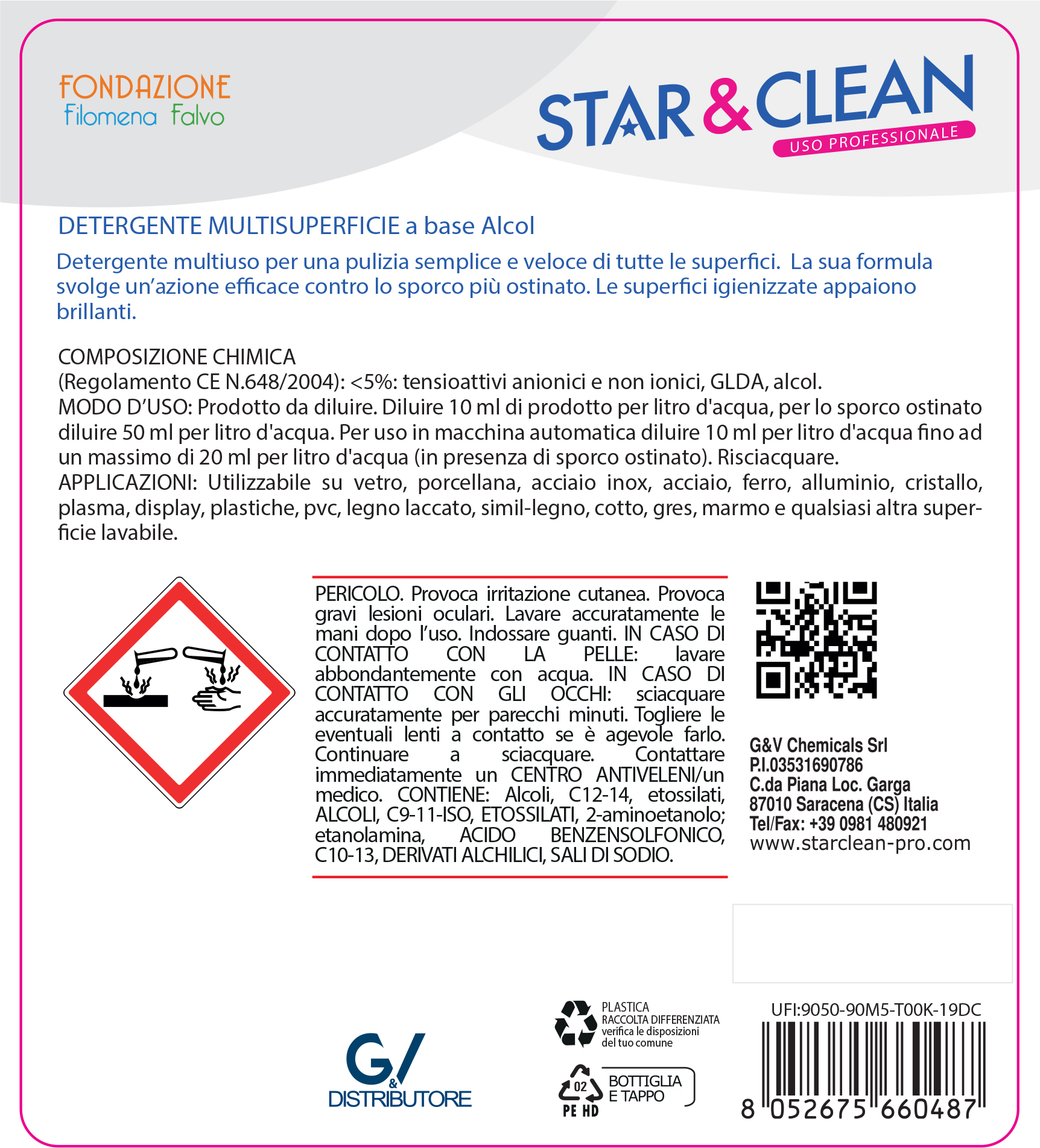 Detersivi concentrati - star clean 302 - detergente multisuperficie